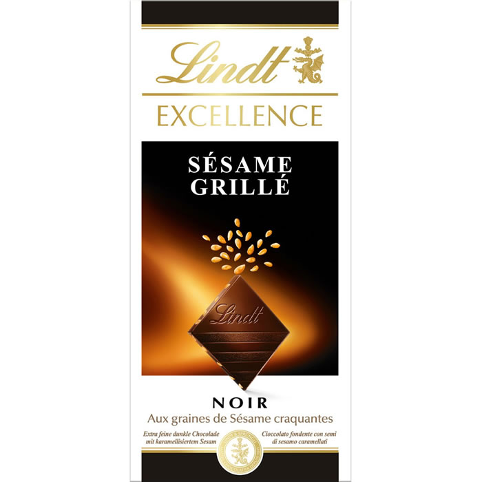 LINDT Excellence – Chocolat noir extra fin traditionnel, aux graines de sésame 100 g