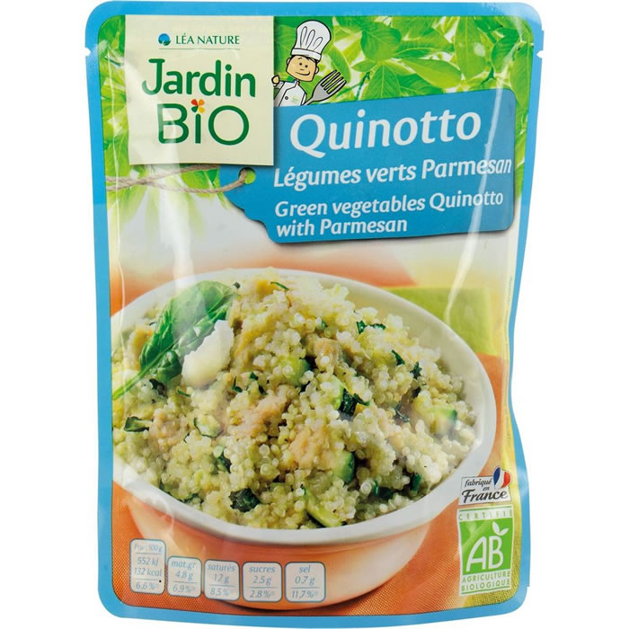 JARDIN BIO – Quinoa aux légumes verts et parmesan micro-ondes bio 220g