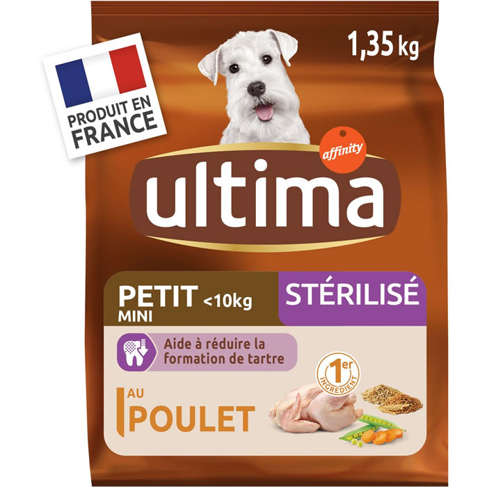 ULTIMA – Croquettes pour chien stérilisé petit au poulet (1,35 kg)