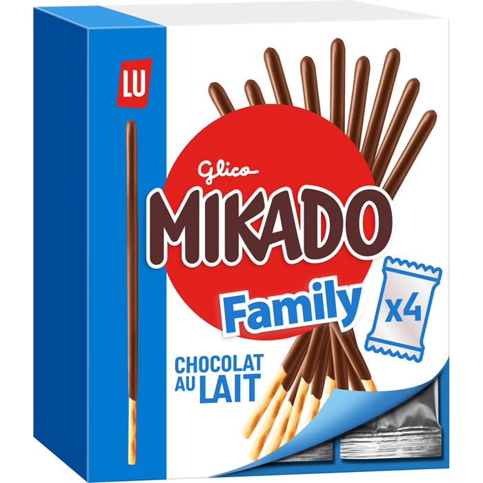MIKADO – Bâtonnets de biscuits nappés au chocolat au lait 4x75g