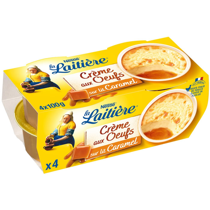La Laitière – Crème dessert aux oeufs sur lit de caramel 4x100g