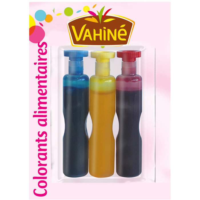 VAHINE – Colorants alimentaires 3 x 6 ml