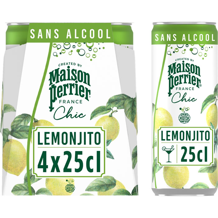 MAISON PERRIER – Boisson gazeuse aromatisée au mojito sans alcool 4 x 25 cl