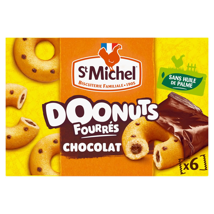 ST MICHEL Doonuts – Gâteaux fourrés au chocolat au lait 180g