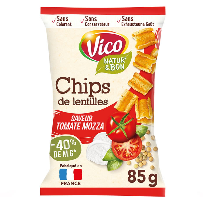 VICO Natur’&Bon – Chips de lentilles saveur tomate mozzarella 85g