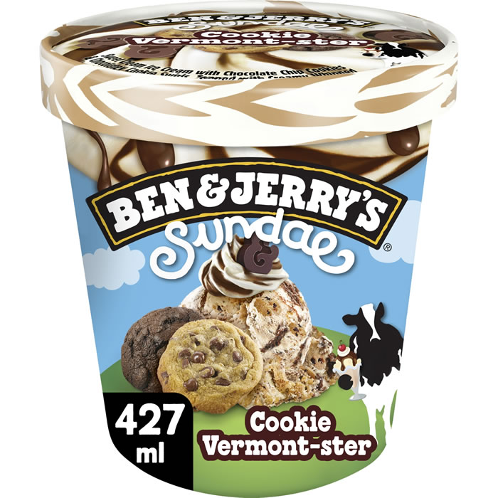 BEN & JERRY’S Sundae – Crème glacée à la vanille et cookie vermont-ster