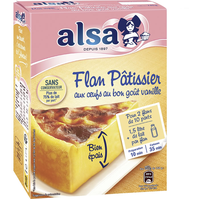 ALSA – Préparation pour flan pâtissier aux oeufs et à la vanille 740 g
