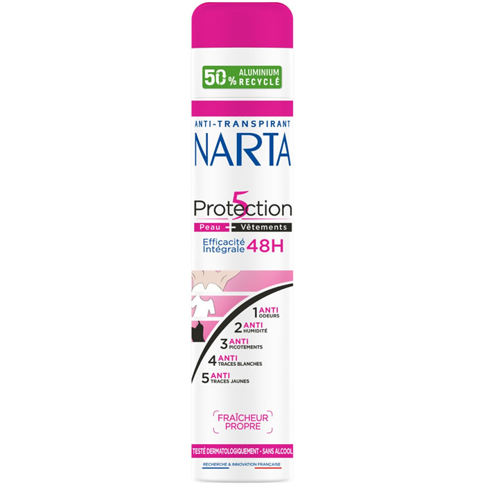 NARTA Protection 5 – Déodorant spray anti-transpirant 48h 200 ml