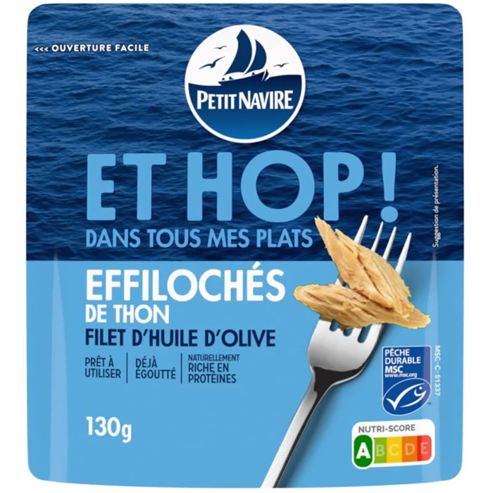 PETIT NAVIRE – Effilochés de thon à l’huile d’olive 130 g