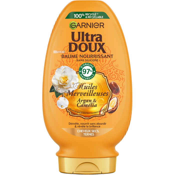 GARNIER Ultra Doux – Après-shampoing à l’argan et camélia 250 ml