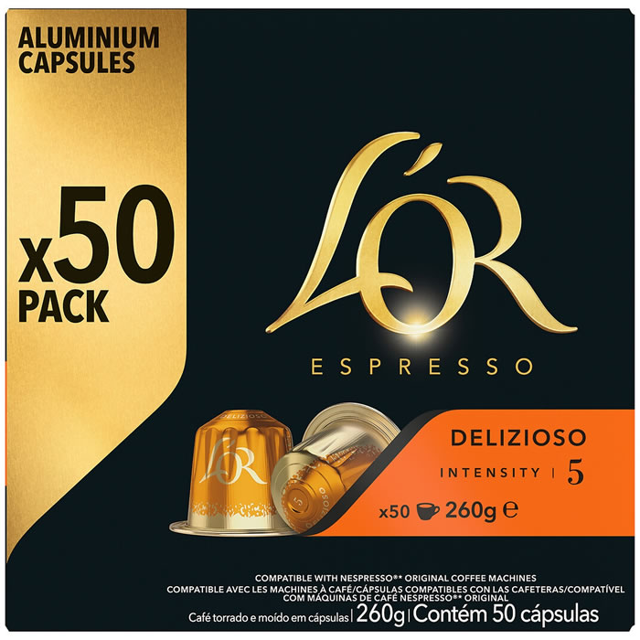 L’OR Espresso – Capsules de café delizioso N°5 Grand Format (50 capsules)
