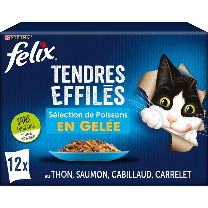 FELIX Effilés en gelée pour chats au thon et poissons