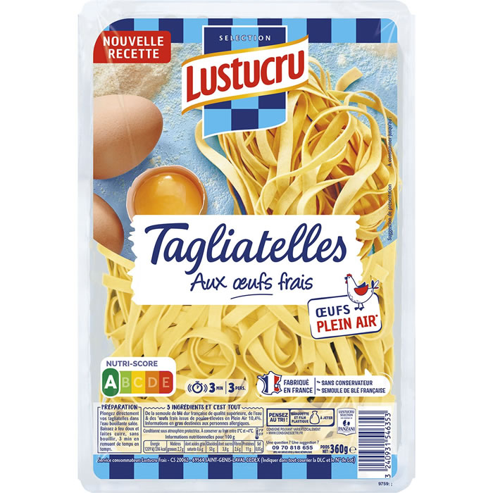 LUSTUCRU – Tagliatelles aux oeufs frais 360g