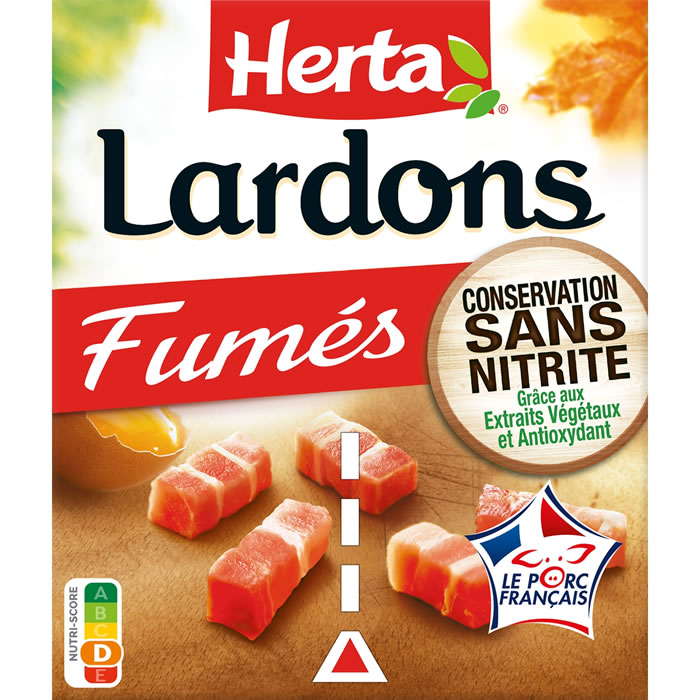 HERTA – Lardons fumés sans nitrite (2 x 75 g)