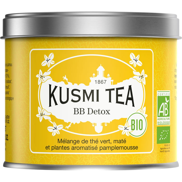 KUSMI TEA BB Détox – Thé vert, maté, pamplemousse bio (100g)