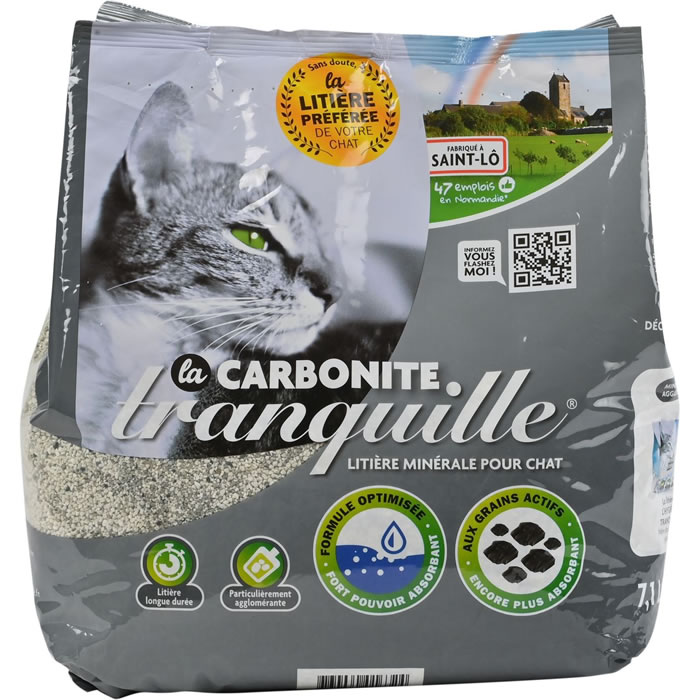 TRANQUILLE La Carbonite – Litière minérale agglomérante pour chat (7,1 L)