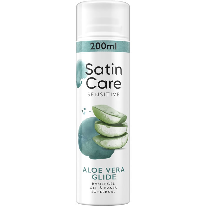 GILLETTE Satin Care Sensitive – Gel à raser à l’aloe vera 200 ml