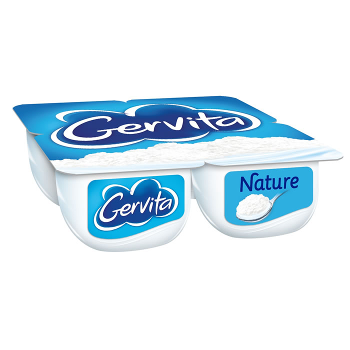 GERVITA – Fromage blanc mousse nature 4 x 100 g