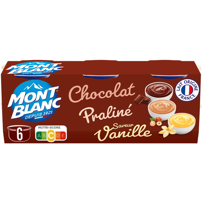 MONT BLANC – Crème dessert multi variétés 6 x 125 g