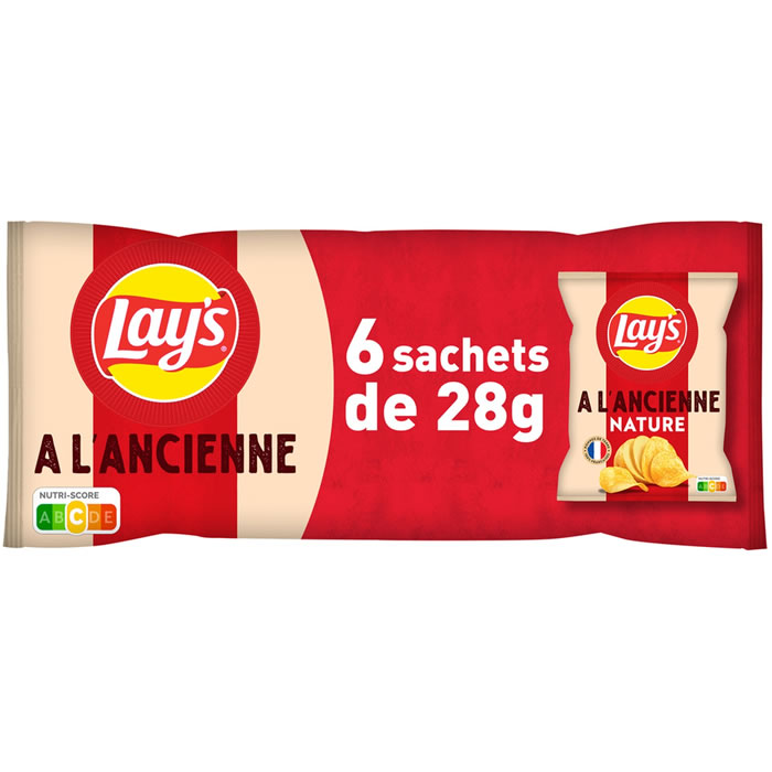 LAY’S – Chips à l’ancienne nature 6x28g