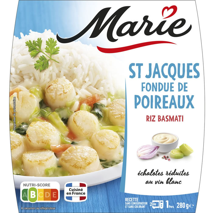 MARIE – Riz basmati, Saint-Jacques et fondue de poireau 280g