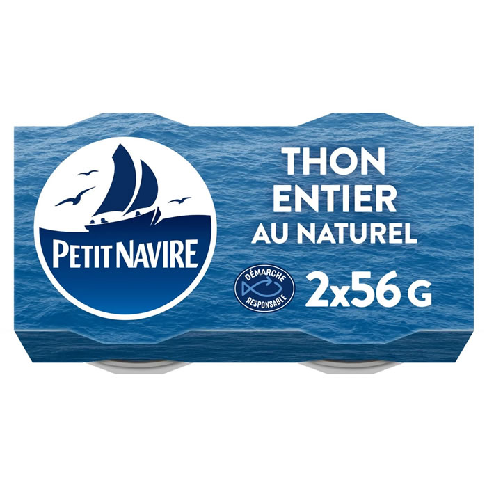 PETIT NAVIRE – Thon entier au naturel 2x56g