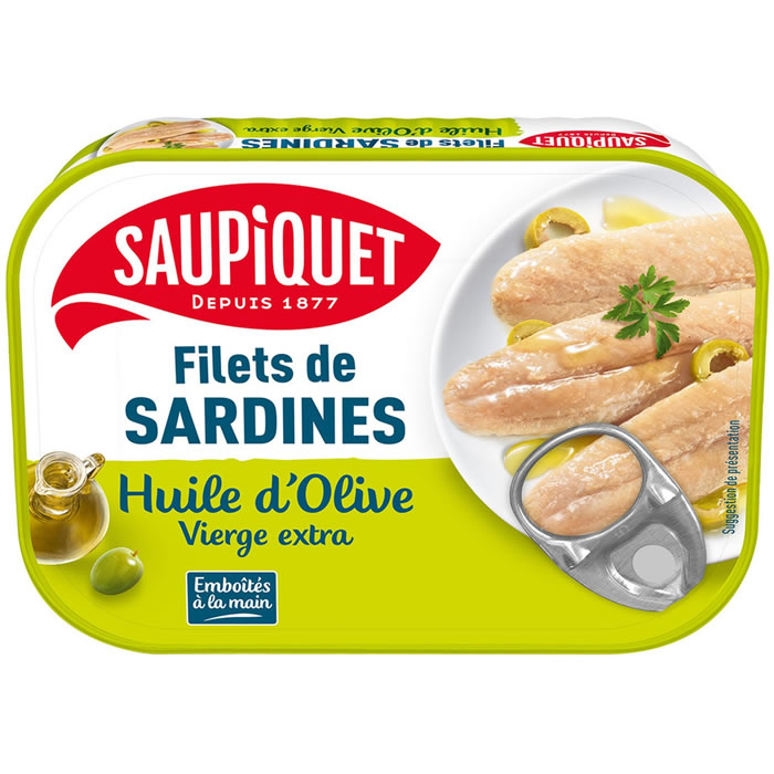 SAUPIQUET – Filet de sardines sans arêtes à l’huile d’olive 100g