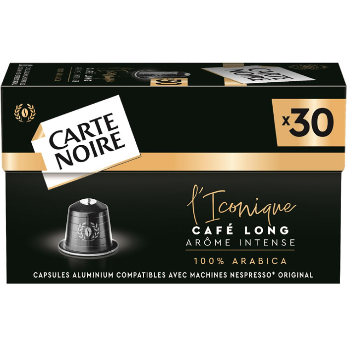 CARTE NOIRE – Capsules de café allongé L’Iconique 30 capsules