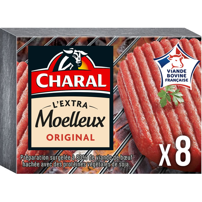 CHARAL – Hachés de boeuf 15% M.G L’Extra Moelleux 8x100g
