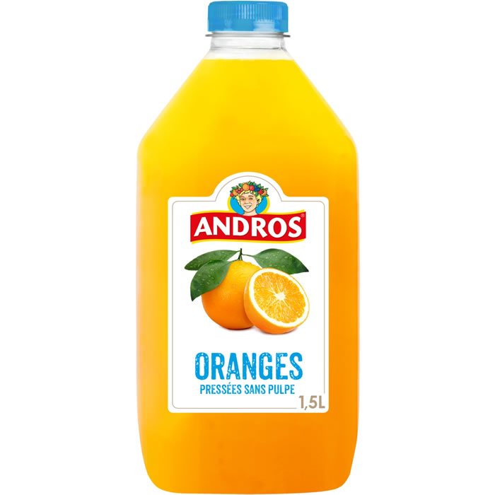 ANDROS – Pur jus d’orange pressée sans pulpe 1,5 L