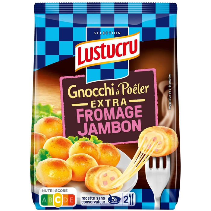 LUSTUCRU – Gnocchi à poêler fourré au jambon et fromage 300g