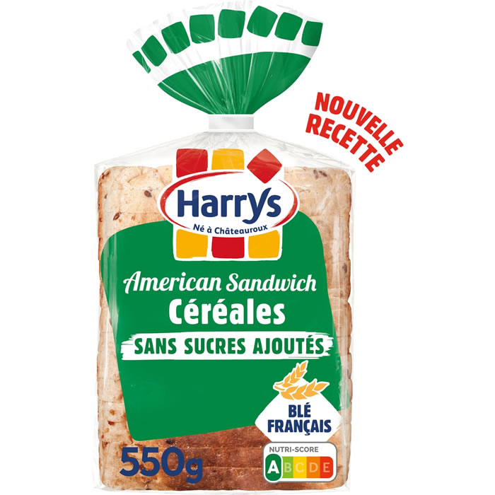 HARRYS – American Sandwich pain de mie aux céréales sans sucres ajoutés 550g