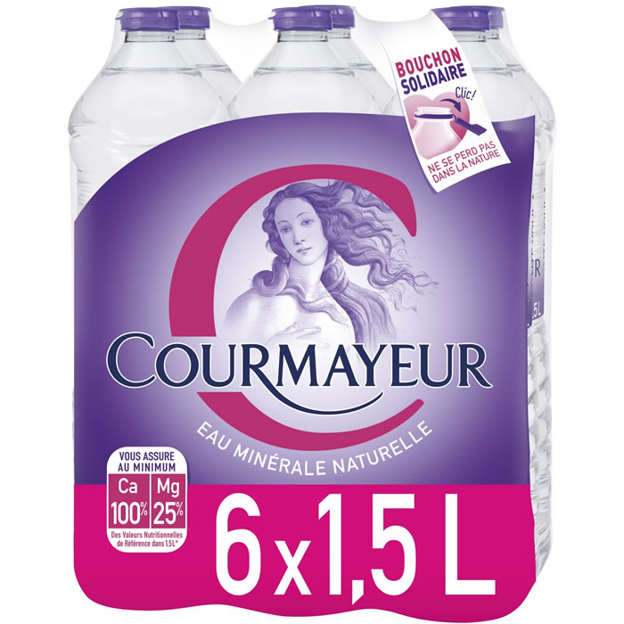 COURMAYEUR – Eau minérale naturelle 6 x 1,5 L