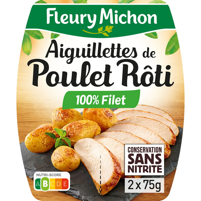 FLEURY MICHON – Aiguillettes de poulet rôti sans nitrite 2 x 75 g