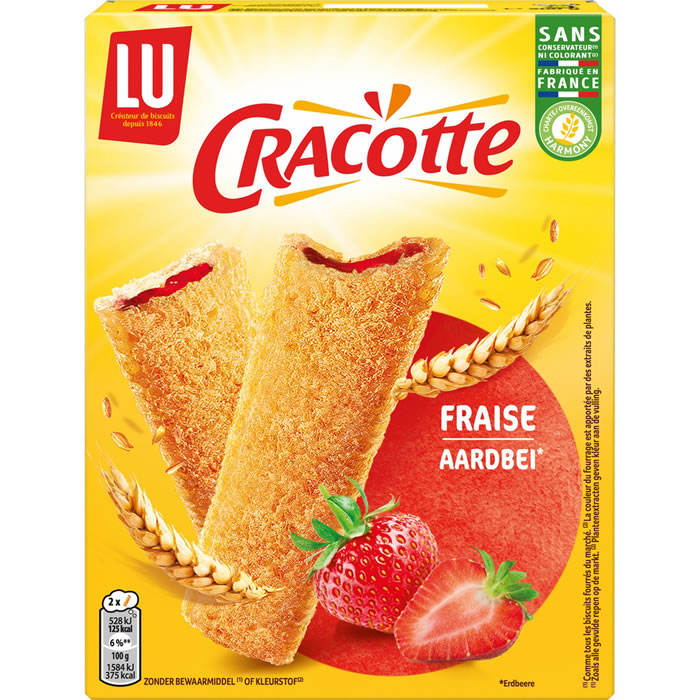 CRACOTTE – Biscottes fourrées à la fraise 200 g