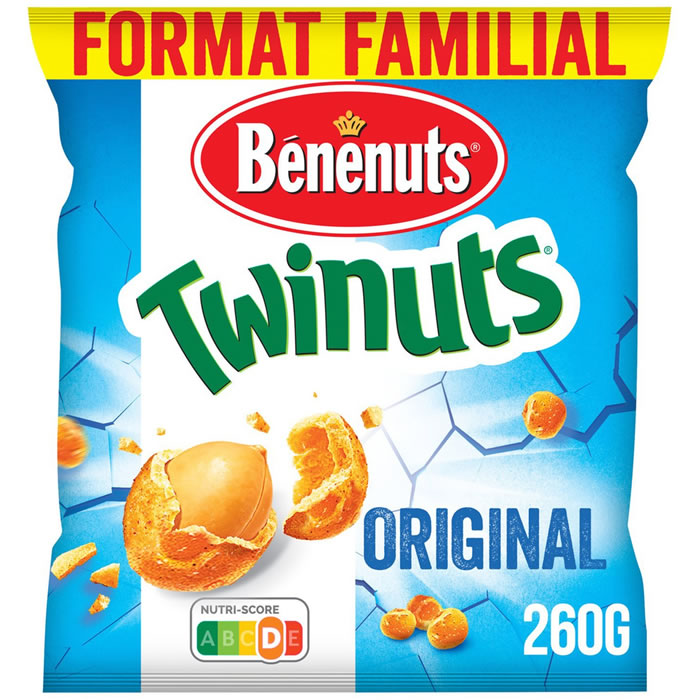 BENENUTS Twinuts – Cacahuètes enrobées salées Grand Format 260g