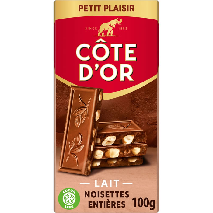 CÔTE D’OR – Tablette de chocolat au lait avec noisettes entières 100g
