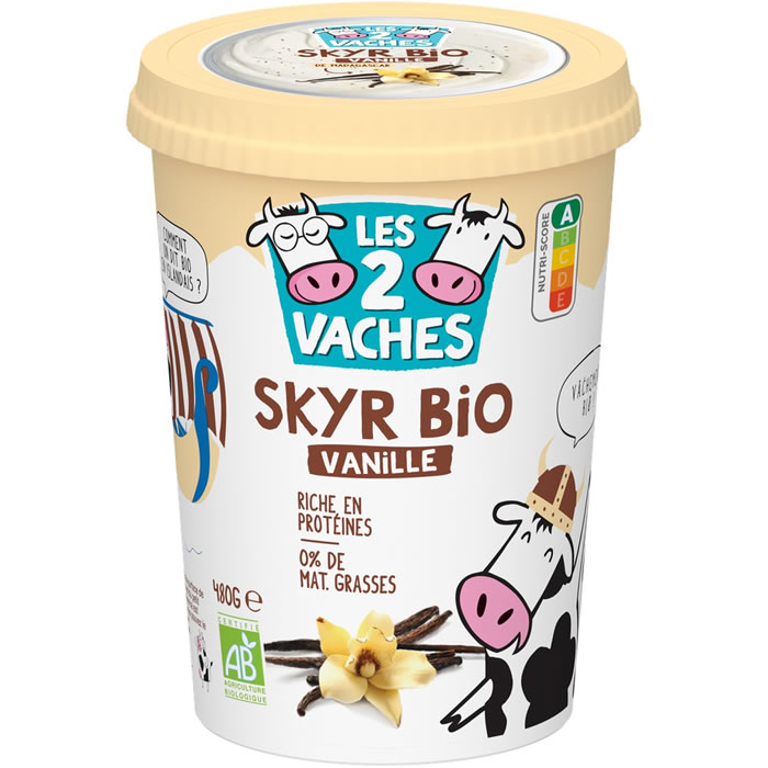 LES 2 VACHES – Skyr à la vanille 0% M.G bio