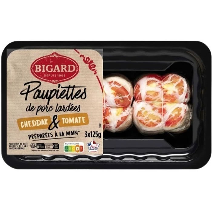 BIGARD – Paupiettes de porc lardées au cheddar et à la tomate 3 x 125 g