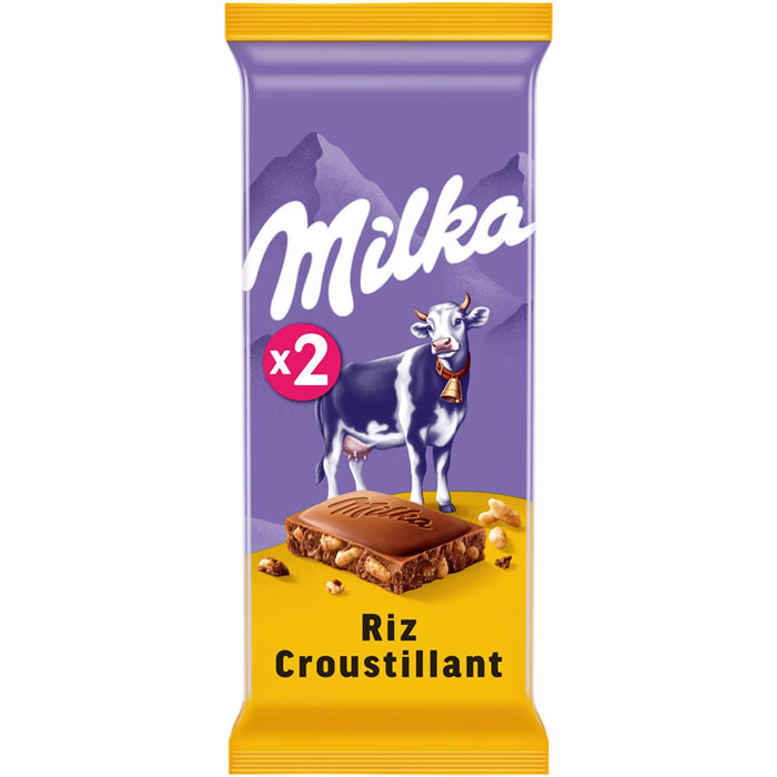 MILKA – Tablette de chocolat au lait aux céréales croustillantes 2x100g