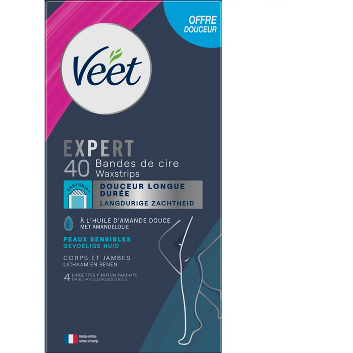 VEET Expert – Bandes de cire corps et jambes x40