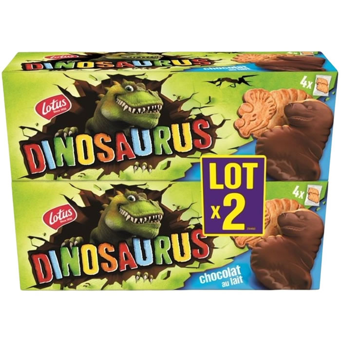 LOTUS Dinosaurus – Biscuits nappés au chocolat au lait 450g