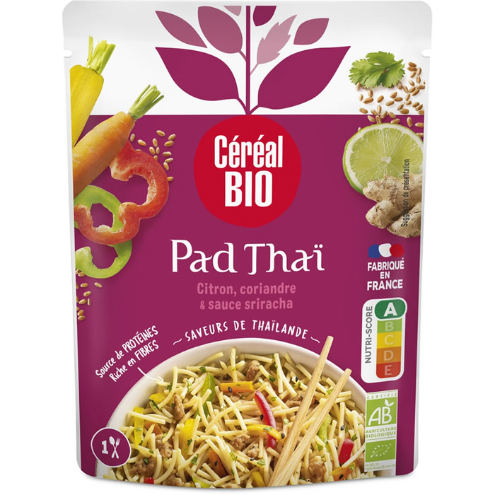CEREAL BIO – Pad Thaï au citron, coriandre sauce sriracha micro-ondes bio 220 g