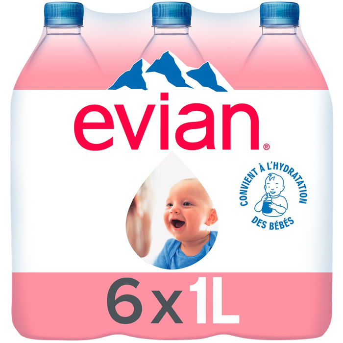 EVIAN – Eau minérale naturelle 6 x 1 L