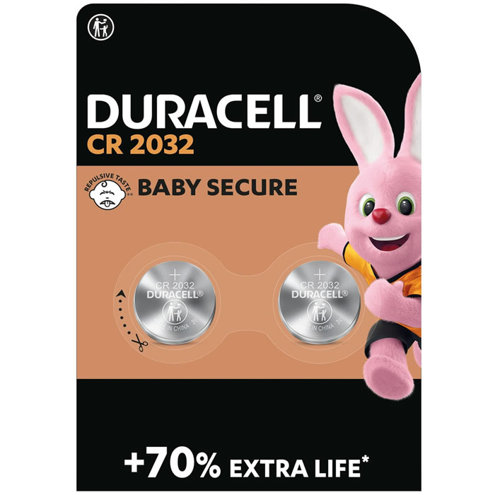DURACELL Piles boutons lithium – type CR 2032 (x2)