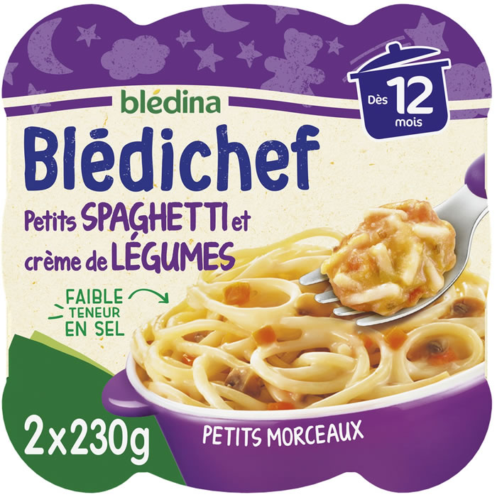 BLEDINA Blédichef – Spaghetti et crème de légumes 2×230 g