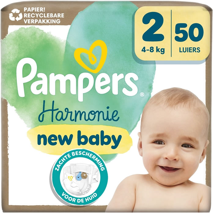 PAMPERS – Harmonie New Baby Taille 2 (4-8 kg) 50 couches