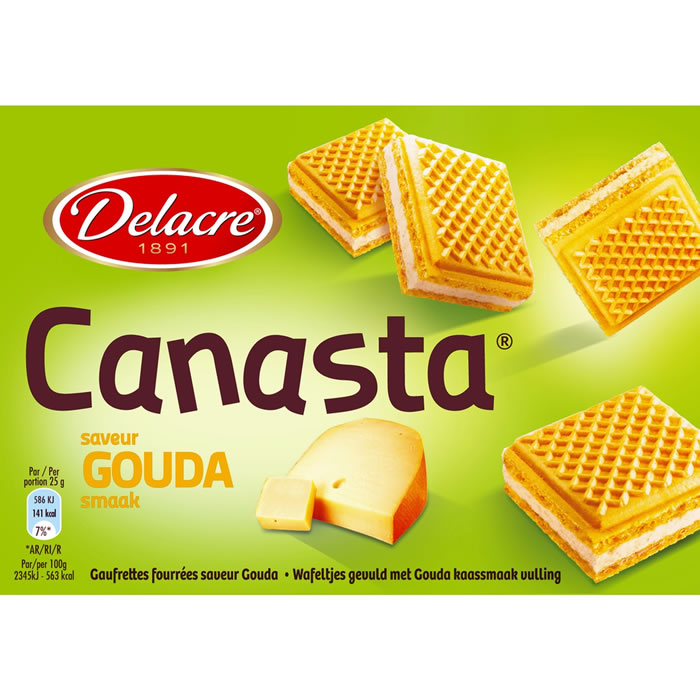 DELACRE Canasta – Gaufrettes fourrées au gouda 75g