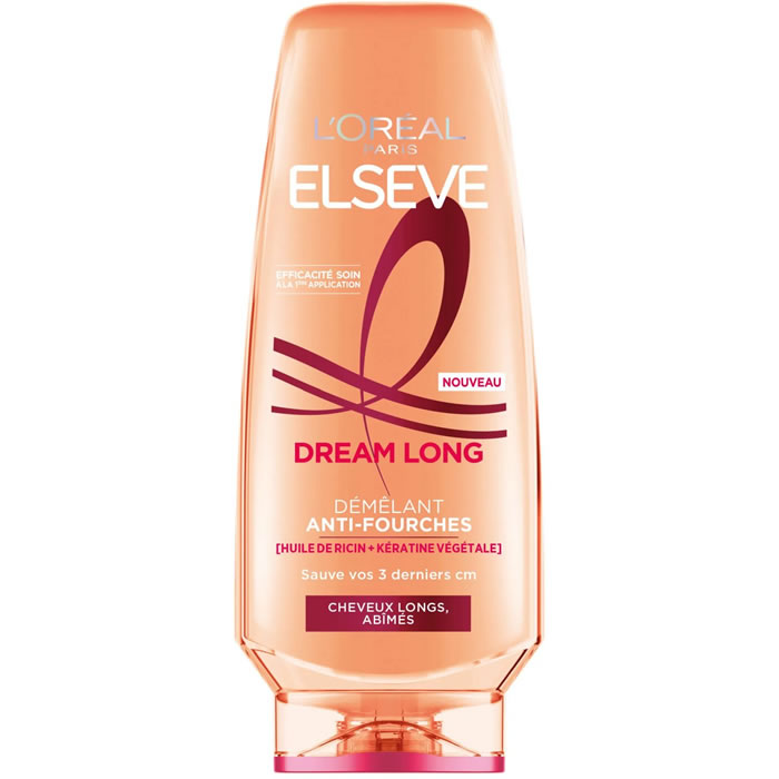 ELSEVE Dream Long – Après-shampoing anti fourches huile de ricin et kératine 200 ml