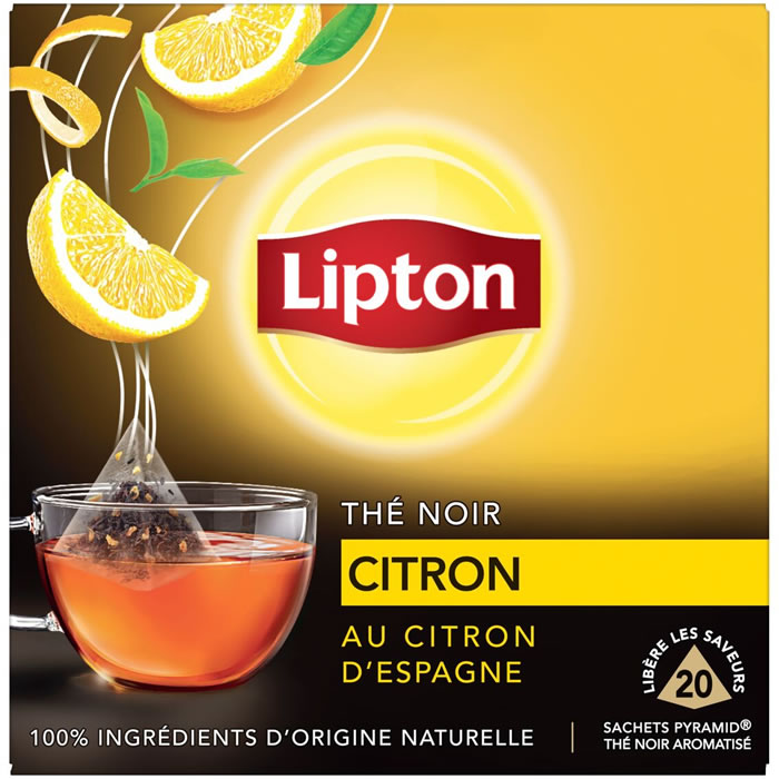 LIPTON Thé noir au citron (20 sachets, 34g)